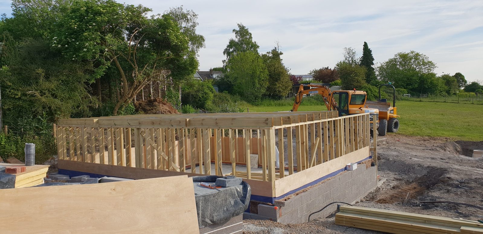 Timber frame going up