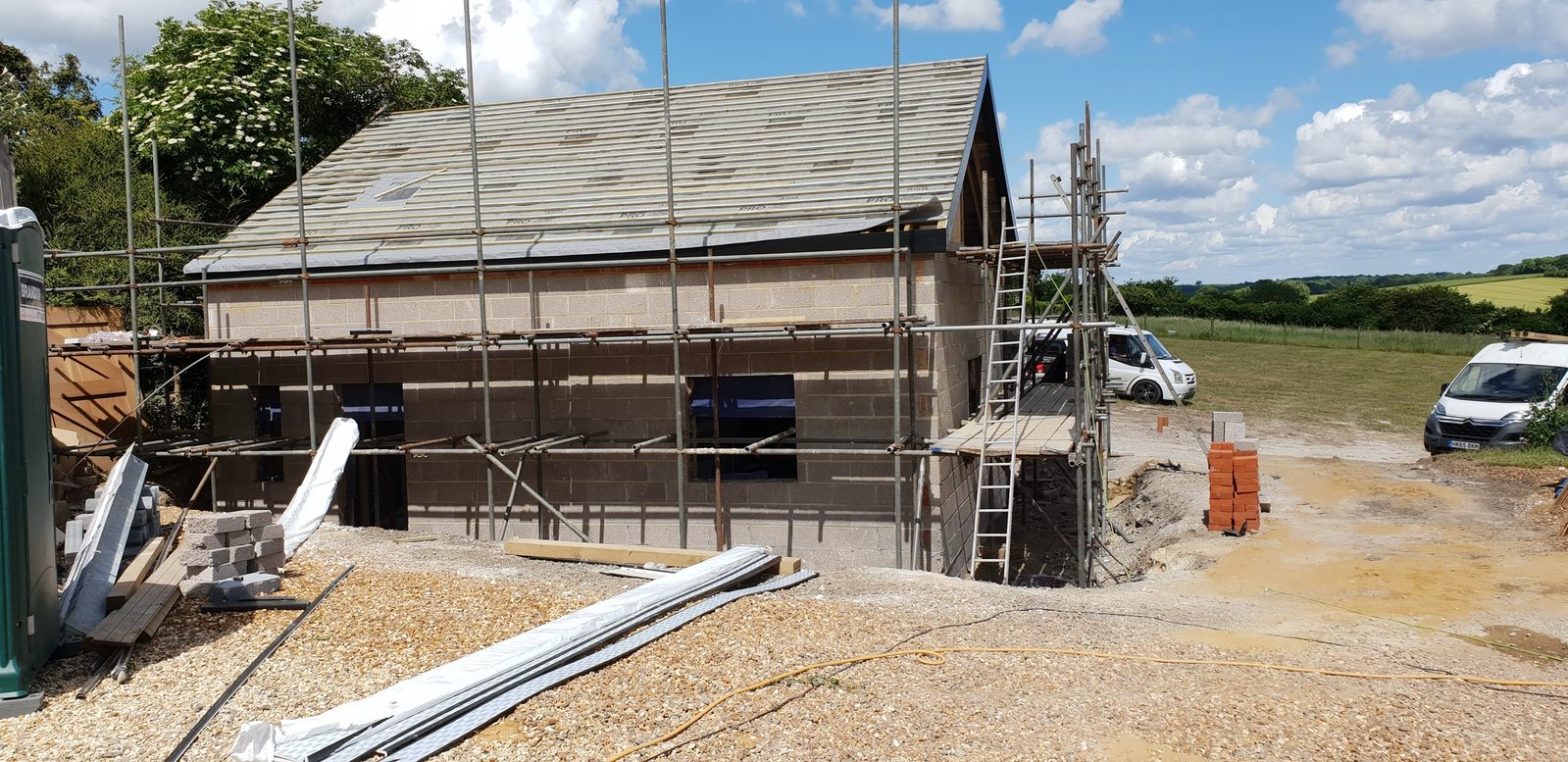 Blockwork walls and new roof